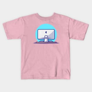 Computer Desktop Cartoon Vector Icon Illustration (3) Kids T-Shirt